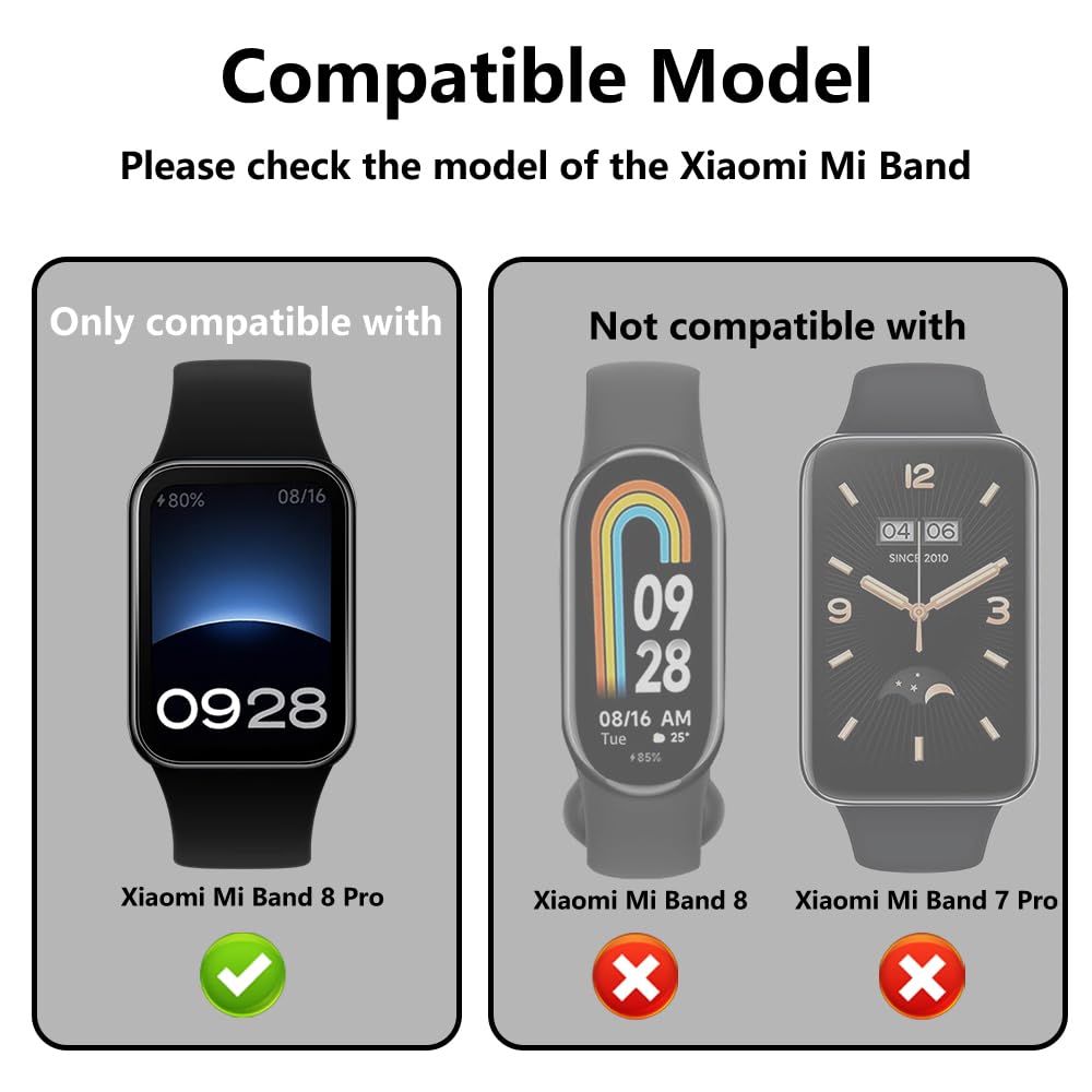 MiRowy Magnetarmband Für Xiaomi Smart Band 9 Pro / 8 Pro – Edelstahl, Schwarz, Verstellbar & Atmungsaktiv