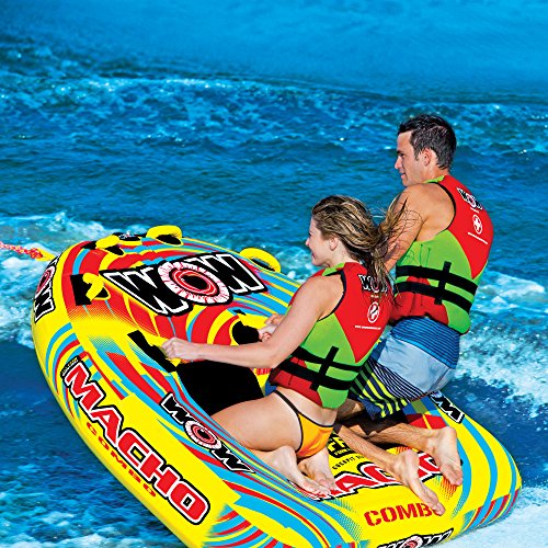 Wow World Of Watersports Macho Multiple Riding Positions Tube 1 2 Or 3 Person Inflatable Deck And Cockpit Towable Tube For Boating, 16-1030 #TOP7
