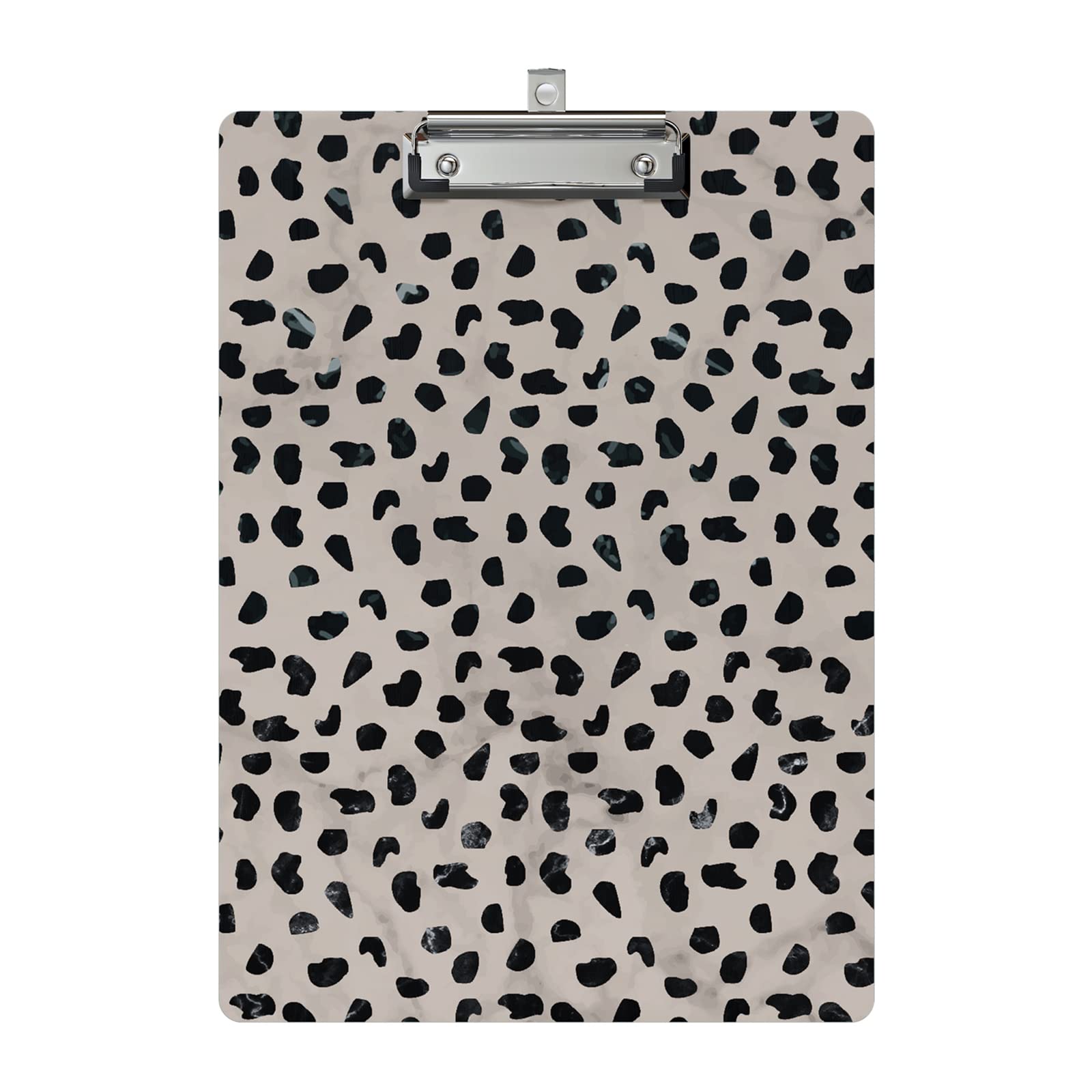 Cute Clipboard Leopard Wood Design Decorative A4 Letter Size Clip Boards for Classroom Office, Standard Size 9" x 12.5" with Low Profile Metal Clip -