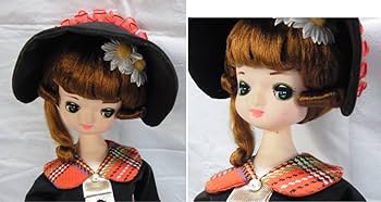 Amazon | S1昭和レトロ さくら人形 高さ約55cm赤 チェック 洋服 タグ付