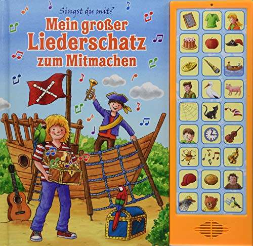 Mein großer Liederschatz zum Mitmachen - Hardcover-Buch - 27 Kinderlieder zum Mitsingen: 27-Button-Liederbuch Mein großer Liederschatz zum Mitmachen - Hardcover-Buch - 27 Kinderlieder zum Mitsingen: 27-Button-Liederbuch