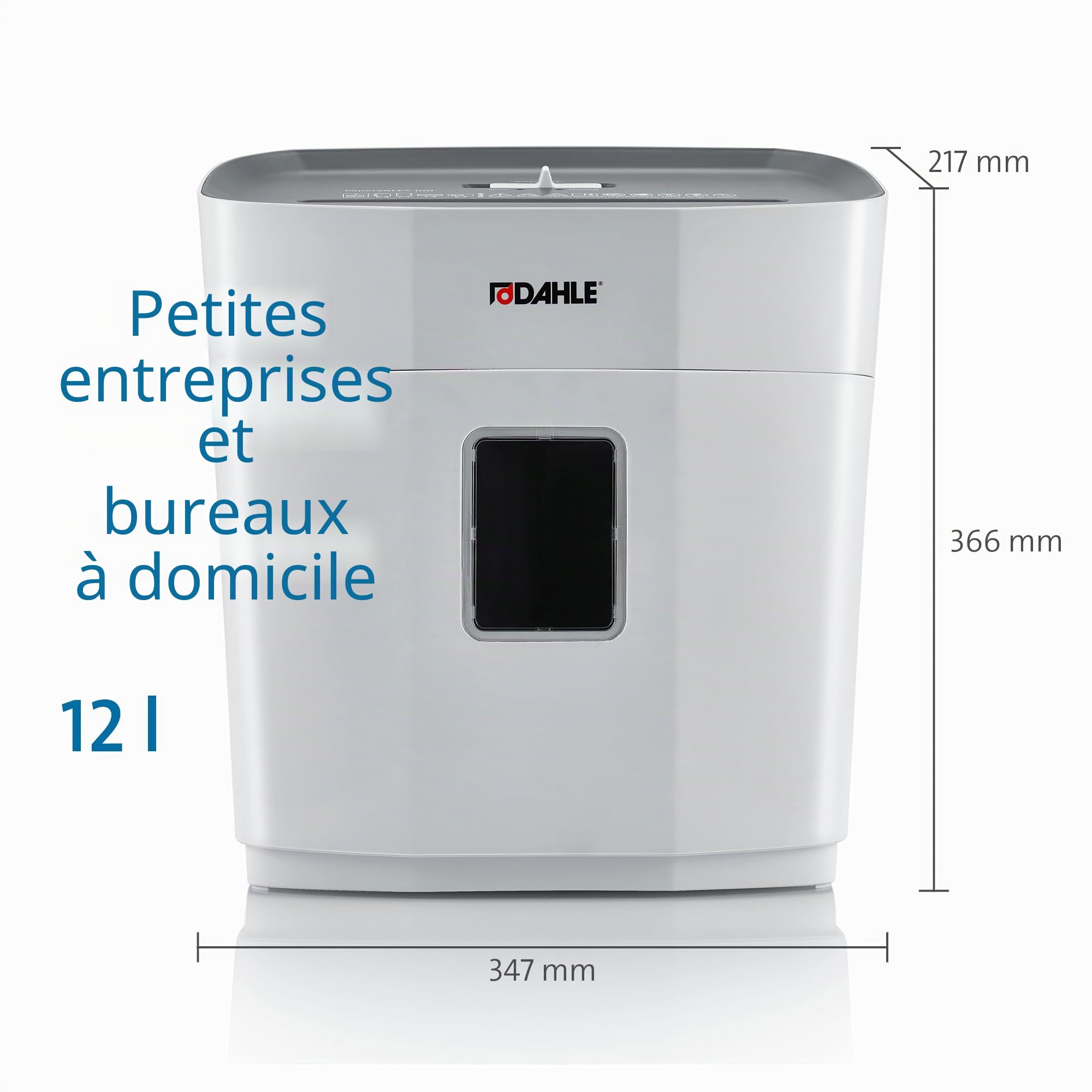 Dahle PaperSafe PS 100 Destructeur de documents (5 feuilles, niveau de sécurité P4, coupe croisée, sans huile et sans entretien, 12 l) Gris