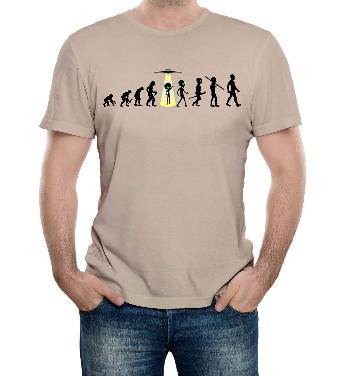 Men's Evolution - Alien Abduction T-Shirt Sand