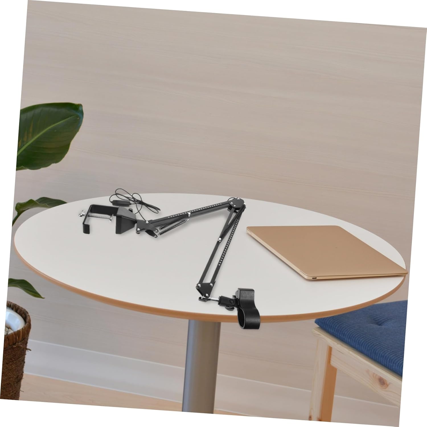 Milisten Elegant Led Mic Stand Extendable Boom Multifunctional for Home Professional Studios