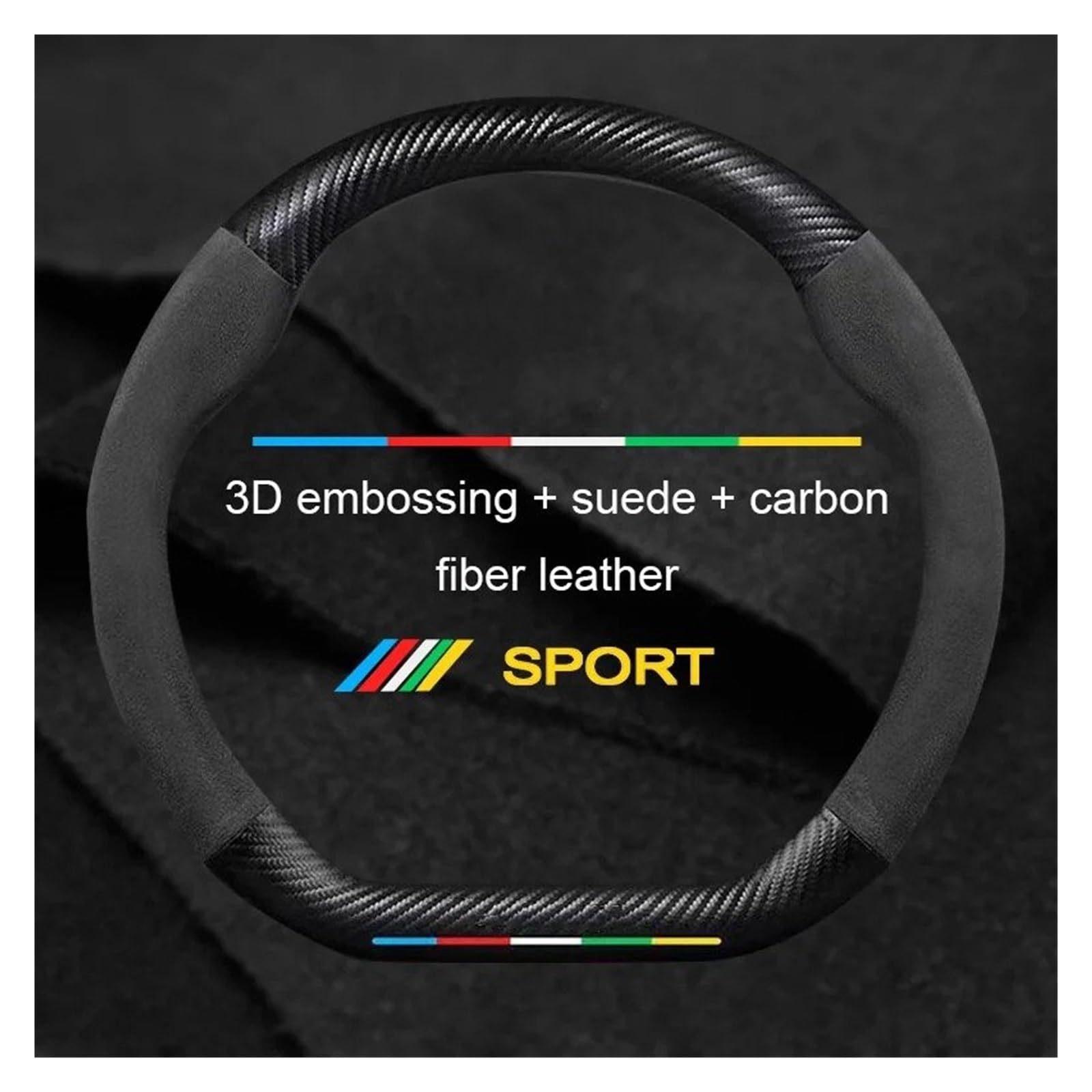 Lenkrad Bezug Lenkradschutz Lenkradbezug Für VW Für Passat Für Golf Für GTI Für Käfer Für Tiguan Für Touareg Für Polo Für T-ROC Für Jetta Für T-Cross(O Style Black)