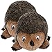 Outward Hound Kyjen 32022 Hedgehogz Dog Toys Plush Rattle Grunt and Squeak Toy, Large, Brown (2 Pack)