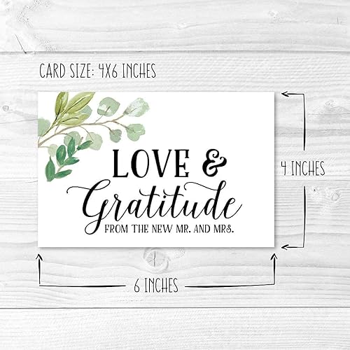 Miniatura 5 de 50 tarjetas de consejos de boda Gold Greenery Well Wishes, 24 tarjetas de boda de agradecimiento, libro de invitados de boda alternativo, juegos de