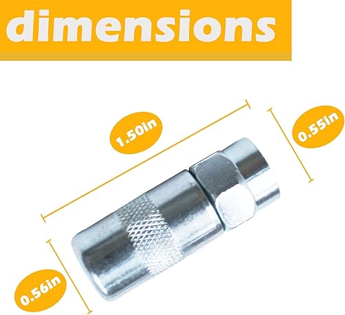 Miniatura 2 de Repuesto para puntas de acoplador de pistola de grasa de alta presión Dewalt DCGG5701 con roscas NPT de 18", se adapta a mangueras de grasa NPT