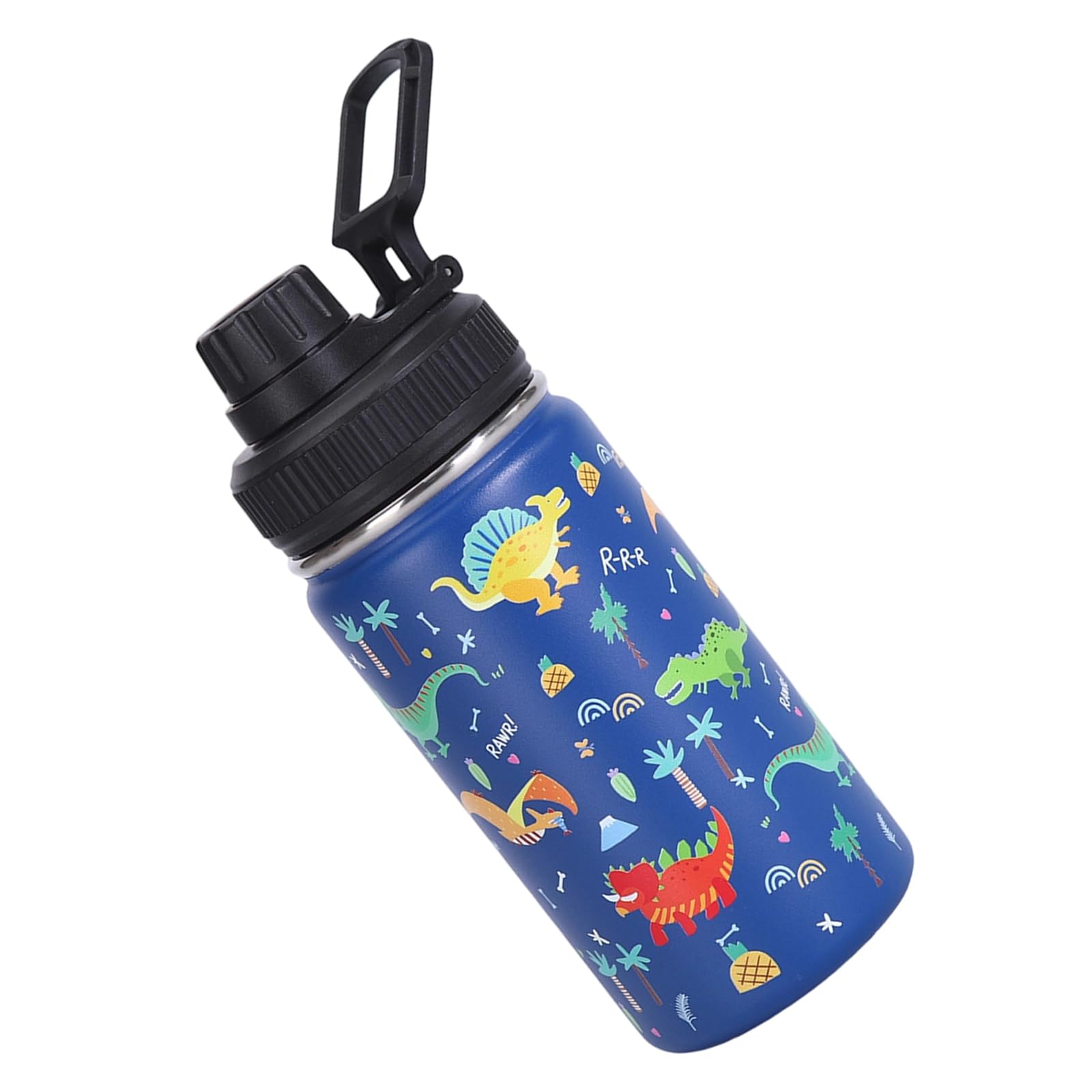 Elnwnnkc Walled Stainless Steel Cartoon Handle Insulated Straw Cup for Temperature Retention Portable Design Water Bottle Insulated Cartoon Handle Straw Cup