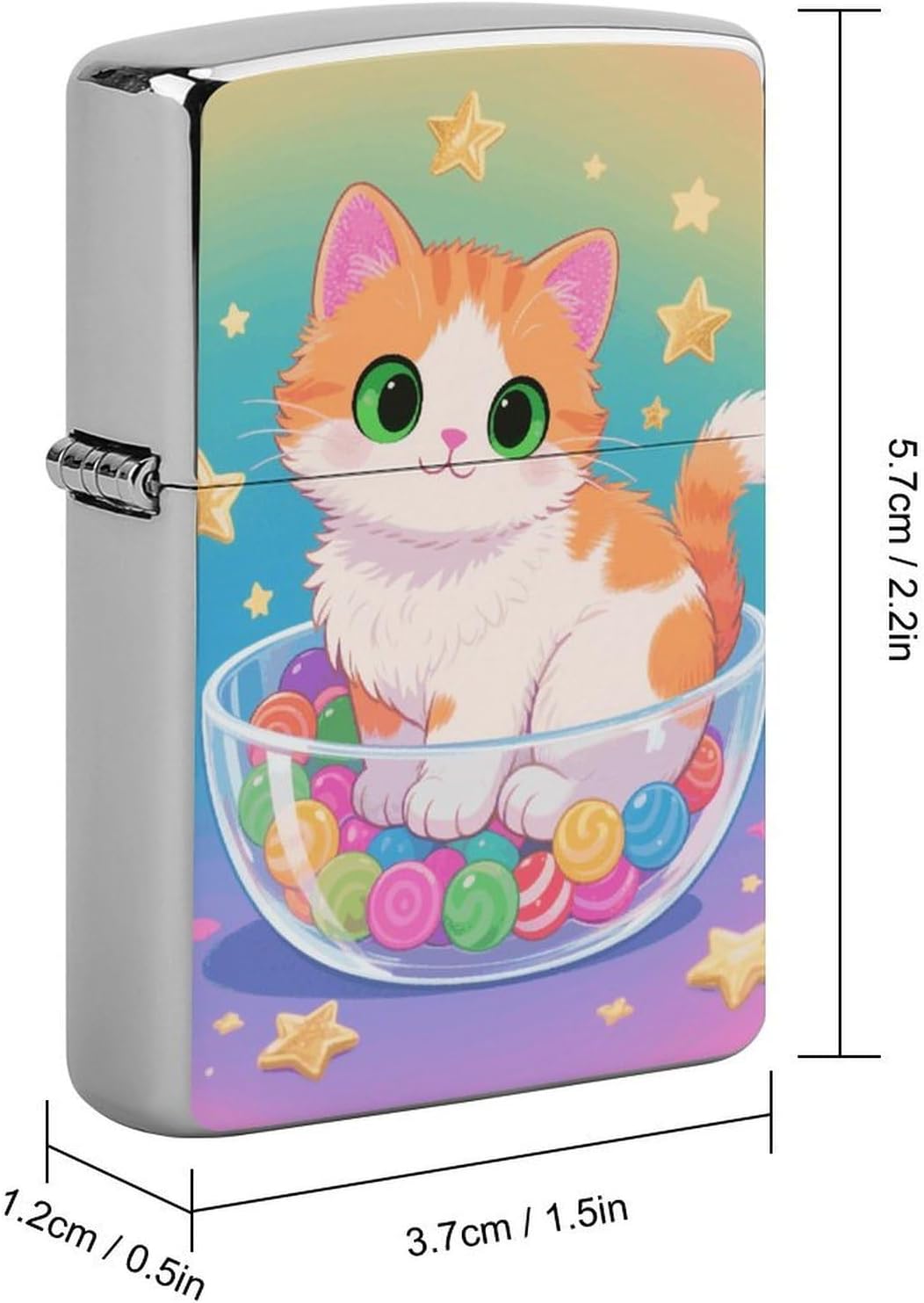 Lovely Kitten Metal Lighter Cover Case Pouch Holder image 2