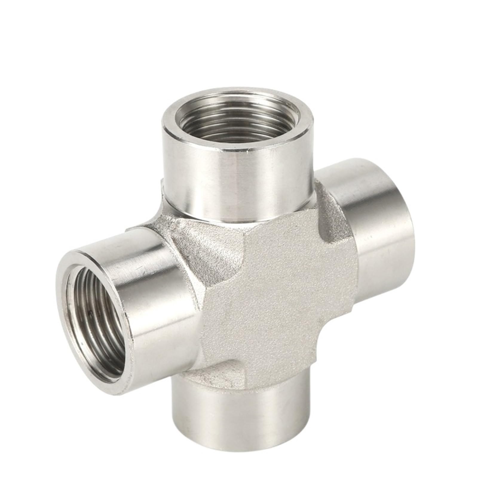 Conector hembra SS316 de 4 vías, NPT, BSP, BSPT, 3000 psig, 20 MPa, acero inoxidable, 1 unidad(Female Bspt Cross,1/4")