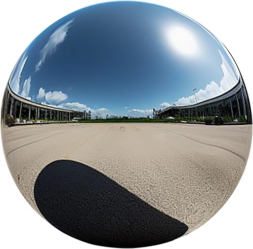 Bola miradora de acero inoxidable, esfera de adorno pulido, globo de espejo hueco, bola reflectante flotante, esfera brillante pulida para