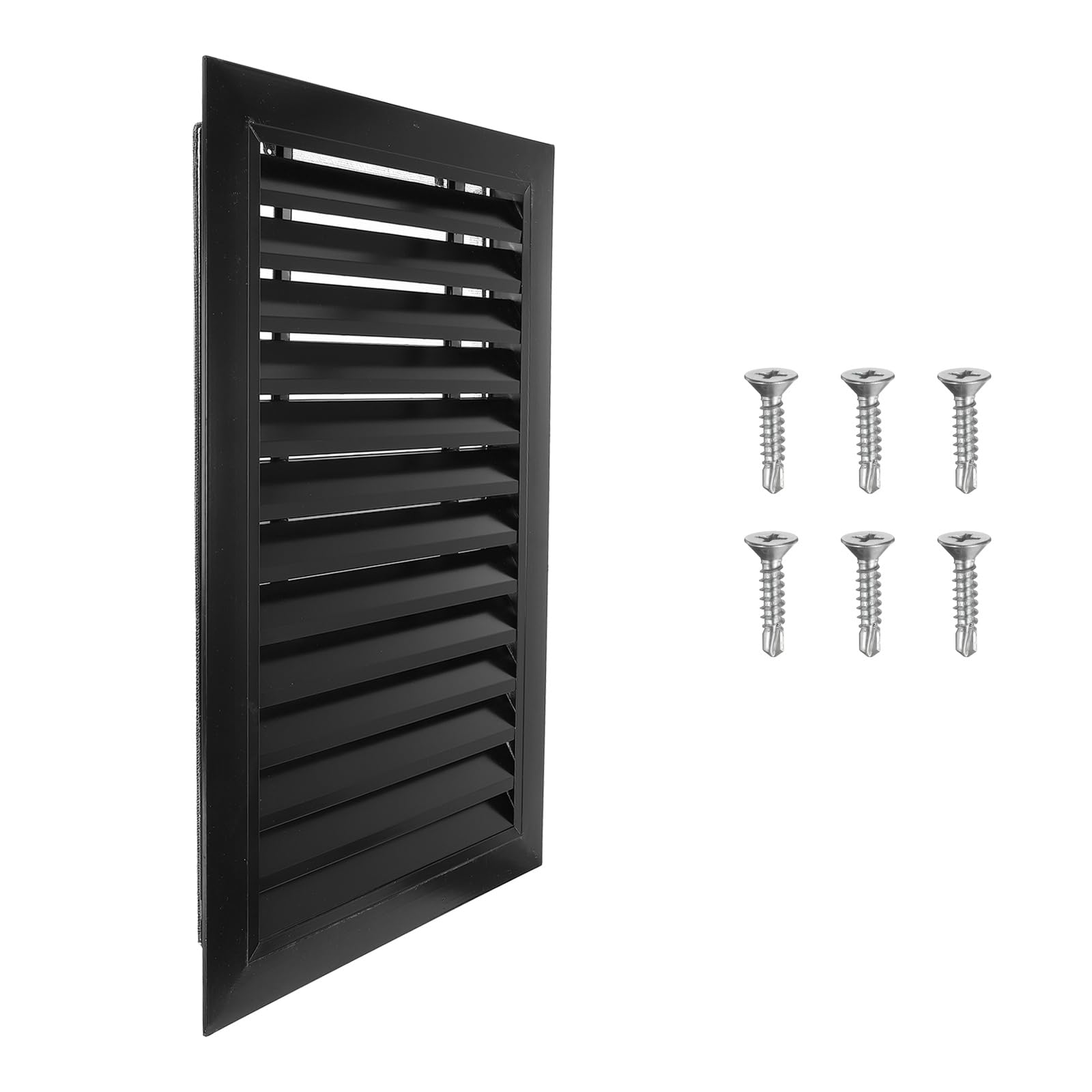 PATIKIL 22 x 14 Inch Gable Vent, 1PCS Aluminum Alloy Wall Shed Vents Square Louver Air Grille with Stainless Strainer for House Attic Garage Ceiling, 12 x 20 Inch Duct Opening Size, Black