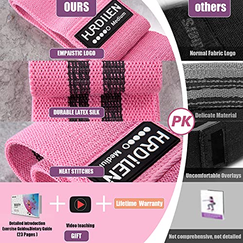 Hurdilen Resistance Bands Loop Exercise Bands,Workout Bands Hip Bands Wide Resistance Bands Hip Resistance Band For Legs And Butt,Activate Glutes And Thigh (Pink,Green,Purple) #TOP3