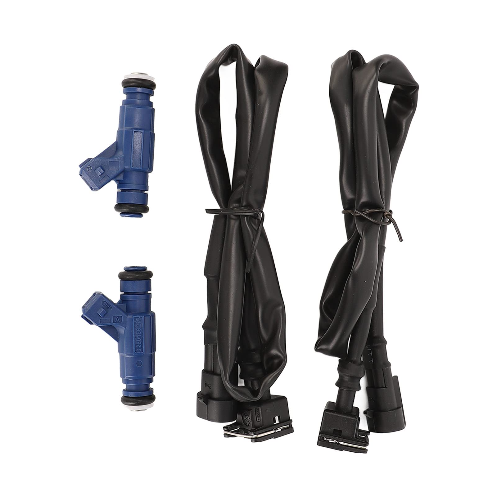 Qiilu 1202863 Zestaw Wtryskiwaczy Paliwa z Wiązką Pigtail dla Polaris Ranger 700 2005-2009 dla Polaris RZR 800 2008-2010 1253558 100-4332 0280156208 Wymiana