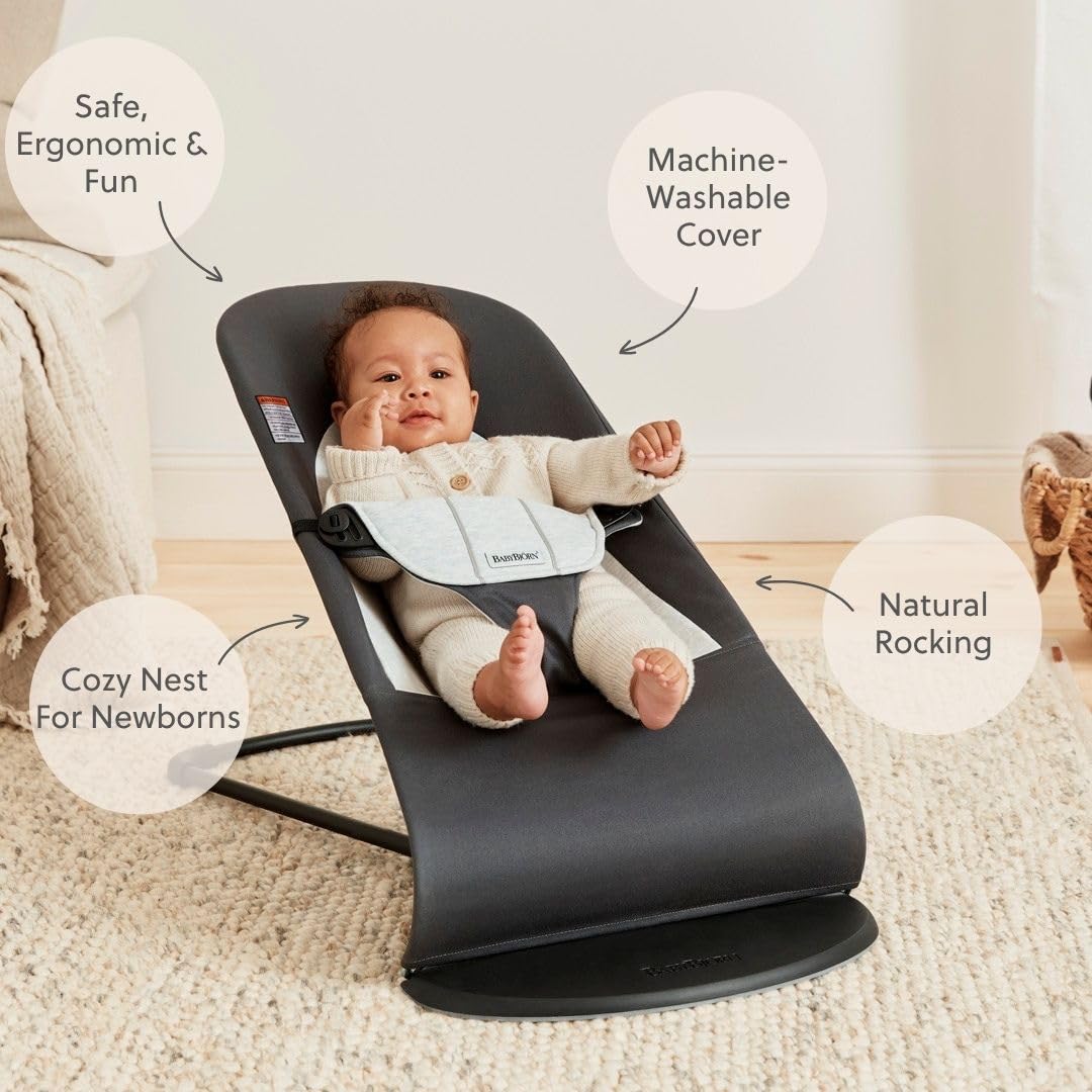 Amazon.com : BabyBjörn Bouncer Balance Soft, Woven/Jersey, Dark