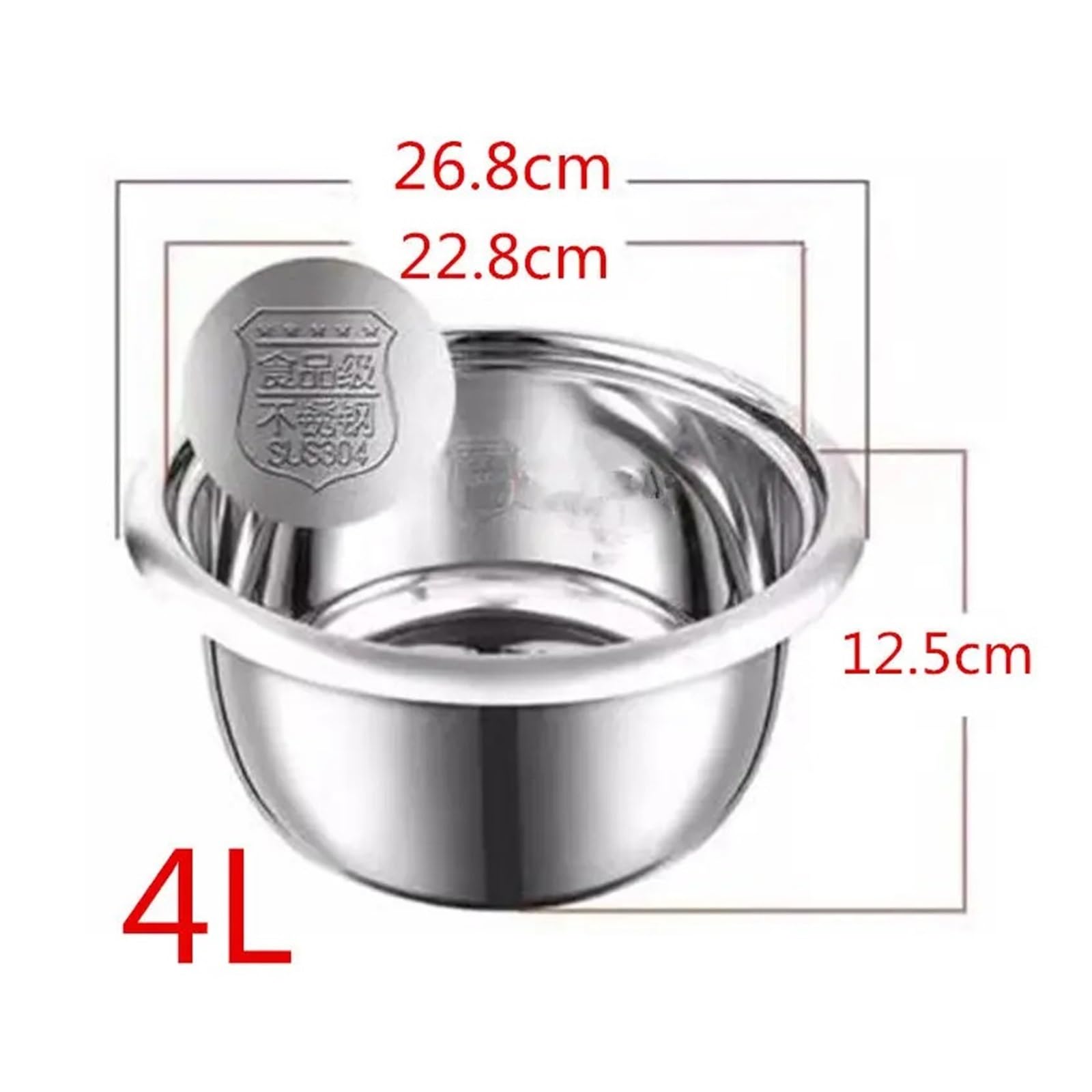 SQJZWOD 304 Stainless Steel Rice Cooker Inner Container Pot Replacement Accessories Rice Cooker Liner 4L
