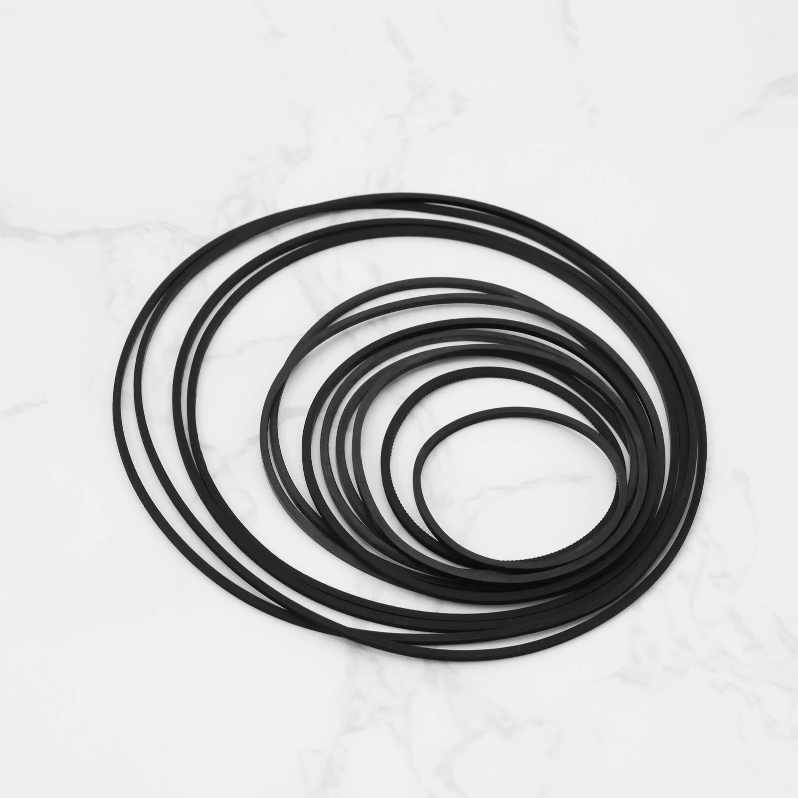 240PCS 1MM Cinghie In Gomma Per Registratore Diametro 26-120mm Lunghezza Piegata 35-190mm Mix Cassette Tape Machine Belt Per DVD CD LD VCR Ripetitore Unità Nero