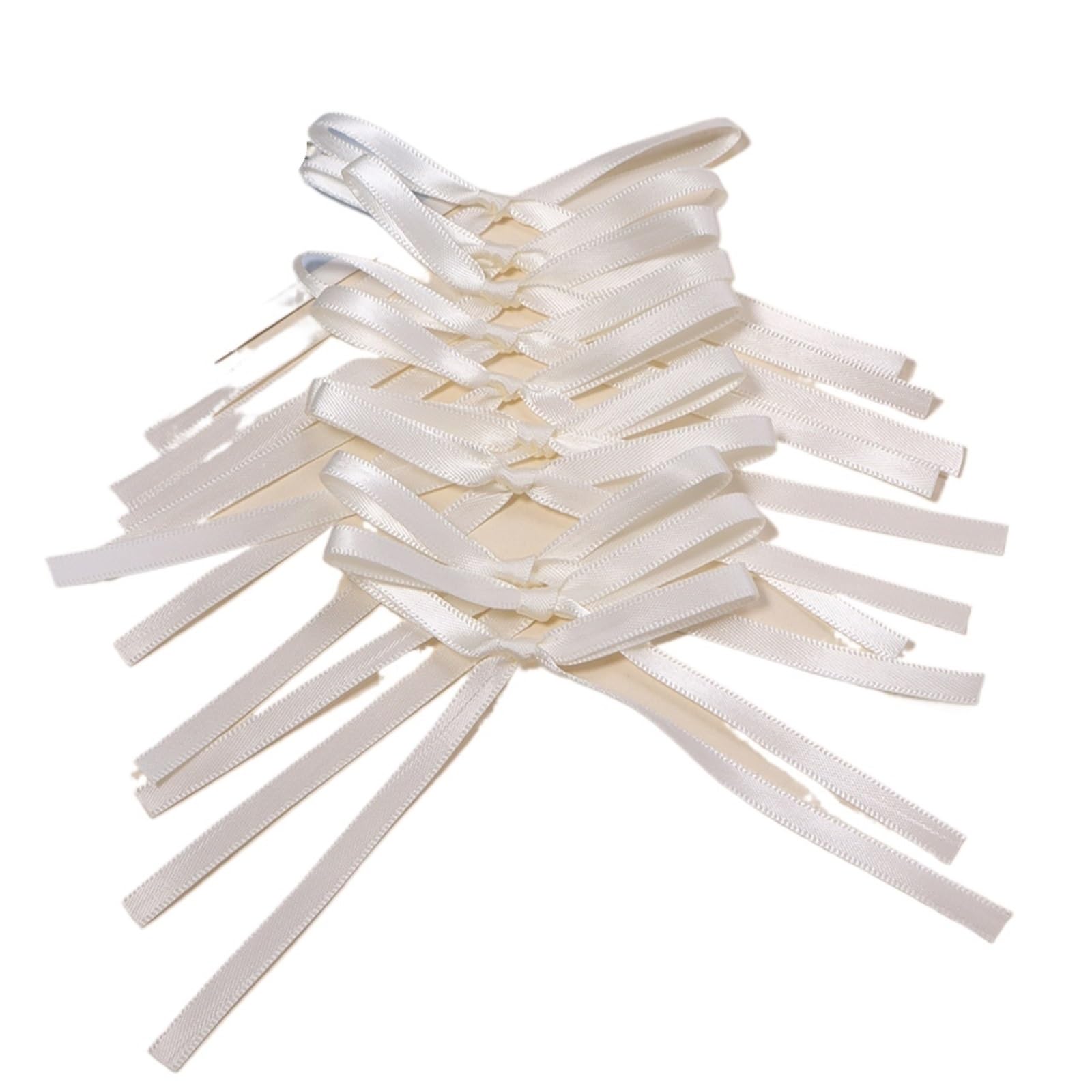 UJEDFHV Mini Bow Satin Ribbon Bows Bowknot Tassel Bow For Wrapping Bridal Bouquet Wedding Party Decoration for DIY Crafts(B Beige(10pcs))