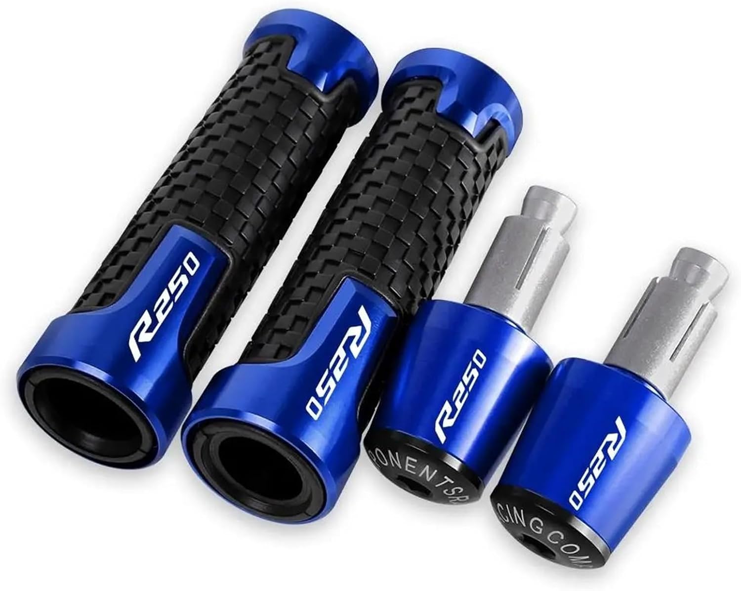 7/8 22mm Motorcycle Handlebar Grips Ends Handle Bar Cap Grip End Plugs For YAMAHA YBR250 TD R250 WR250(1/B-GREEN)