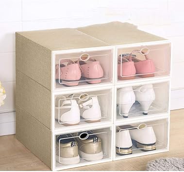 FACAI Thickened Shoe Box Storage Box Shoes Shoe Cabinet Shoe Rack Drawer Type Storage Box Plastic Simple Shoe Rack, E-13 x 8.8 x 5.5 in