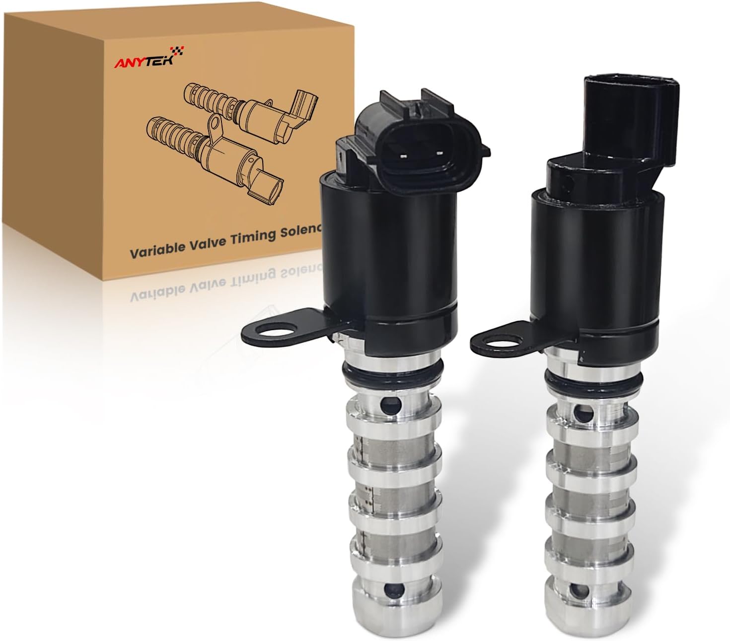 Anytek Intake & Exhaust VVT Variable Valve Timing Solenoid for Hyundai Santa Fe Sonata Tucson 2012-2015 for Kia Forte 2012-2013 Optima 2011-2016 Replace# 918-025 918-036 243552G500 243752G500
