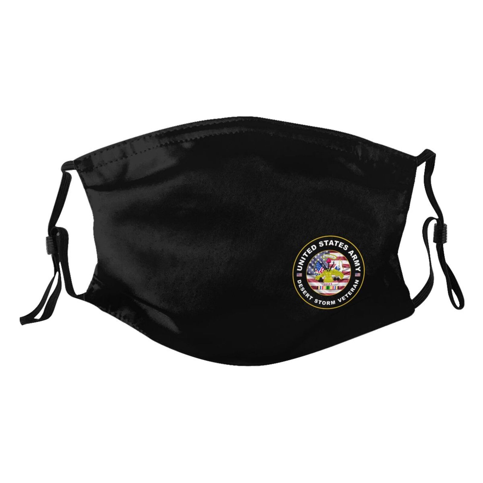Rqwaaed Army Desert Storm Veteran Face Mask Washable Reusable Adults Breathable With 2 Filters