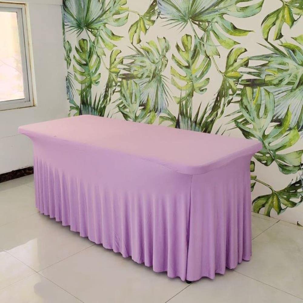 Rettangolo Arruffato Lycra Spandex Tovaglia Elastico Matrimonio Lungo Tovaglia Hotel Decorazione Del Partito Stretch Gonna Tovaglia