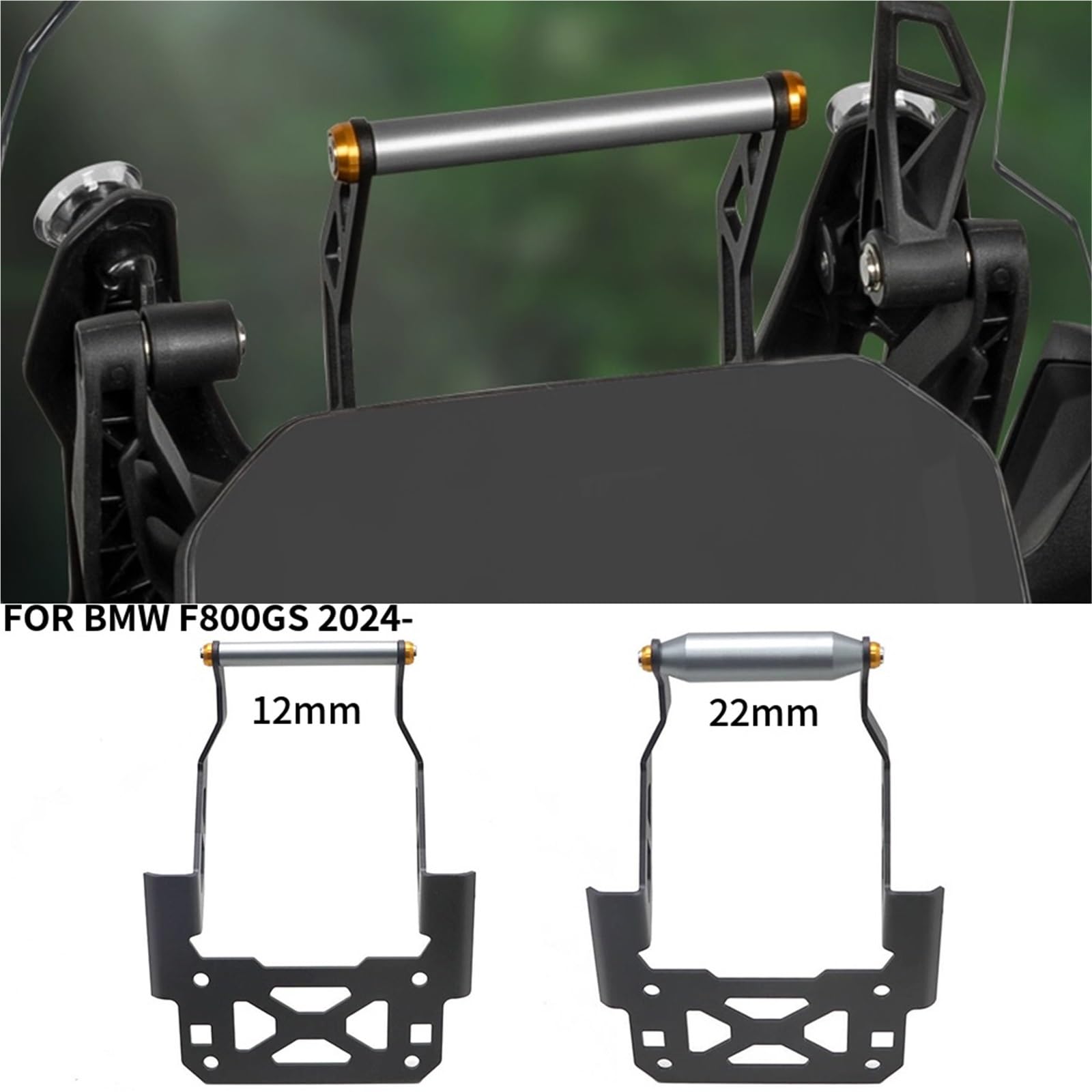 Pasuje do BMW F800GS F800 2024 2025 Akcesoria motocyklowe Uchwyt montażowy nawigacji Uchwyt na telefon Uchwyt nawigacji GPS Motocyklowy uchwyt nawigacyjny GPS(22mm)