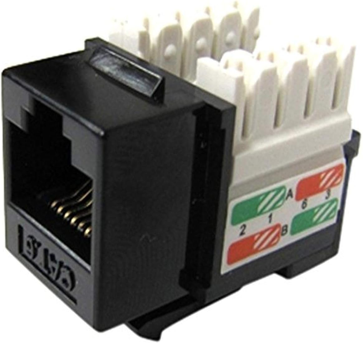 WELTRON Weltron 44-678C6-Bk Cat6 110 Type Keystone Jack Black