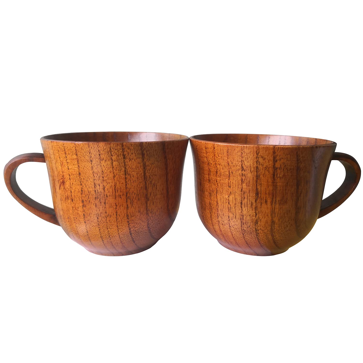 Wood Coffee Cups Set of 2, Elegant Handmade Wooden Mugs,ECO Friendly Wooden Drinking Cup for Coffee,Tea, Beer,Water,Juice,Milk 7oz/200ml (2PCS)