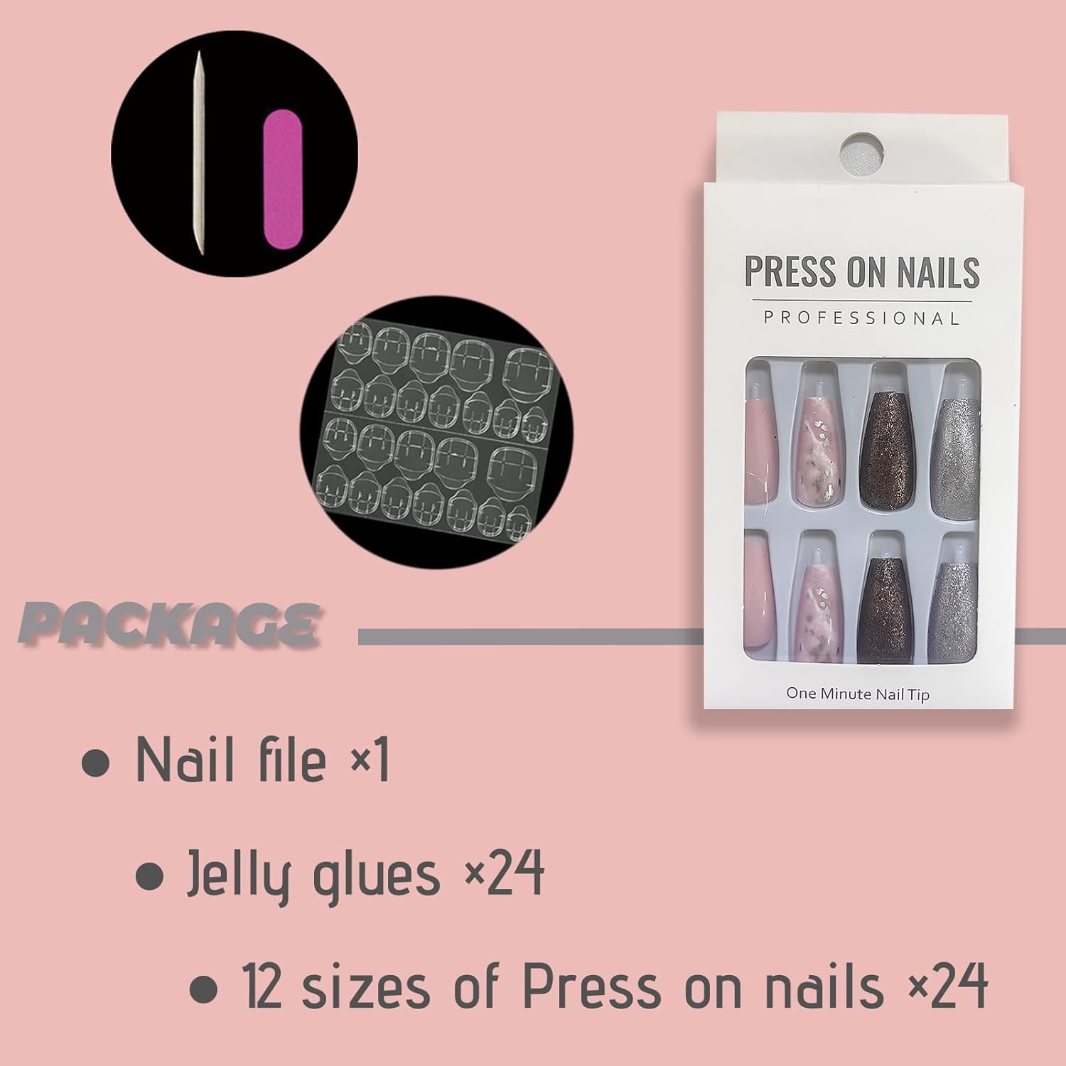 Pink Luxury Press on Nails Long Coffin Bling Fake Nails with Designs Acrylic Glossy False Nails for Women 3 Pink Luxury Press on Nails Long Coffin Bling Fake Nails with Designs Acrylic Glossy False Nails for Women