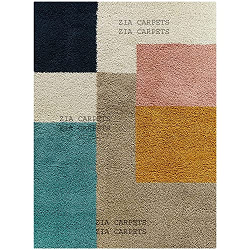 Image of Modern Quality Carpet /Trending Design Hand Woven Fluffy Rug /Mats for Bedroom /Dinning Hall /Living Room 2-inch Thick [Size 9x9 Feet Square]