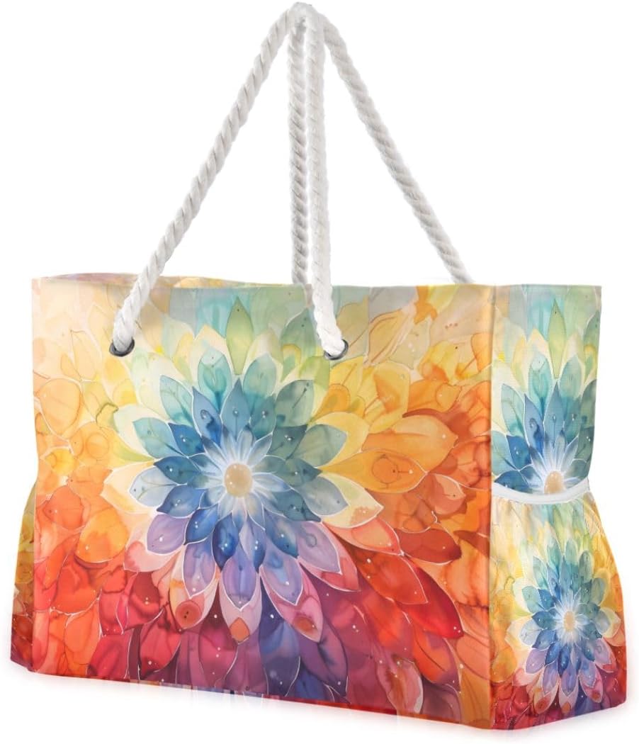 senya Large Beach Bags Totes Swim Canvas Tote Shoulder Bag Water Resistant Bags for Gym Travel Daily