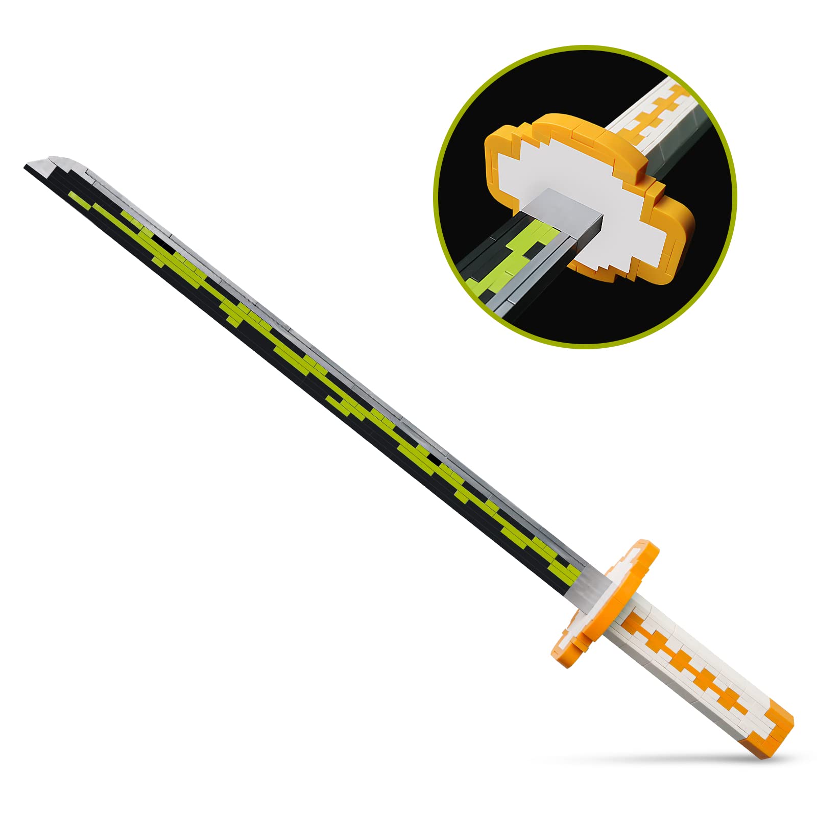 HIGH GODO Demon Slayer Sword Building Set, 39in Kokushibo Sword Set with Scabbard and Stand, Cosplay Anime Katana Sword Toy Building Set, Collectible Gifts for Kids and Adults 8+ (789 Pieces)