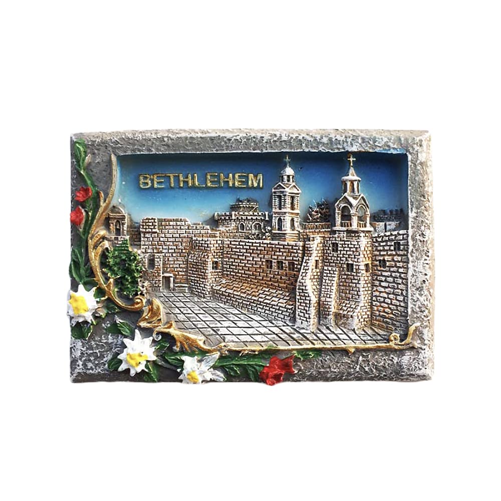 WedaregoWedarego Bethlehem Palestine 3D Fridge Magnet Souvenir Gift,Handmade Home & Kitchen Decoration Bethlehem Refrigerator Magnet Collection
