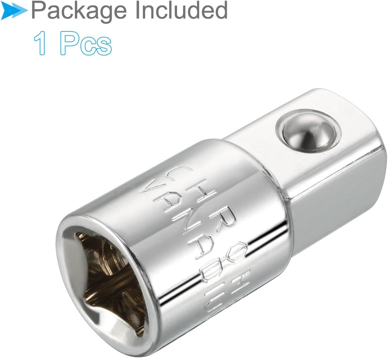 Impact Socket Adapter, 3/8"F To 1/2"M, CR-V Square Drive Reducer - (Applications: for Impact Driver Wrench)