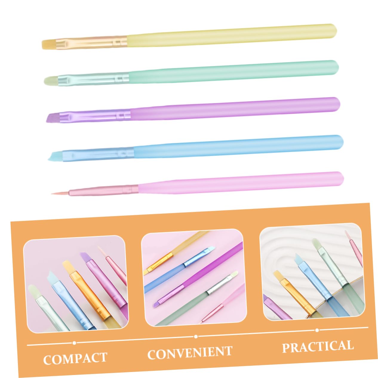FRCOLOR Set di 25 penne per unghie, per nail art, accessori per nail art, strumenti per la verniciatura di unghie, accessori per manicure, pennelli per unghie