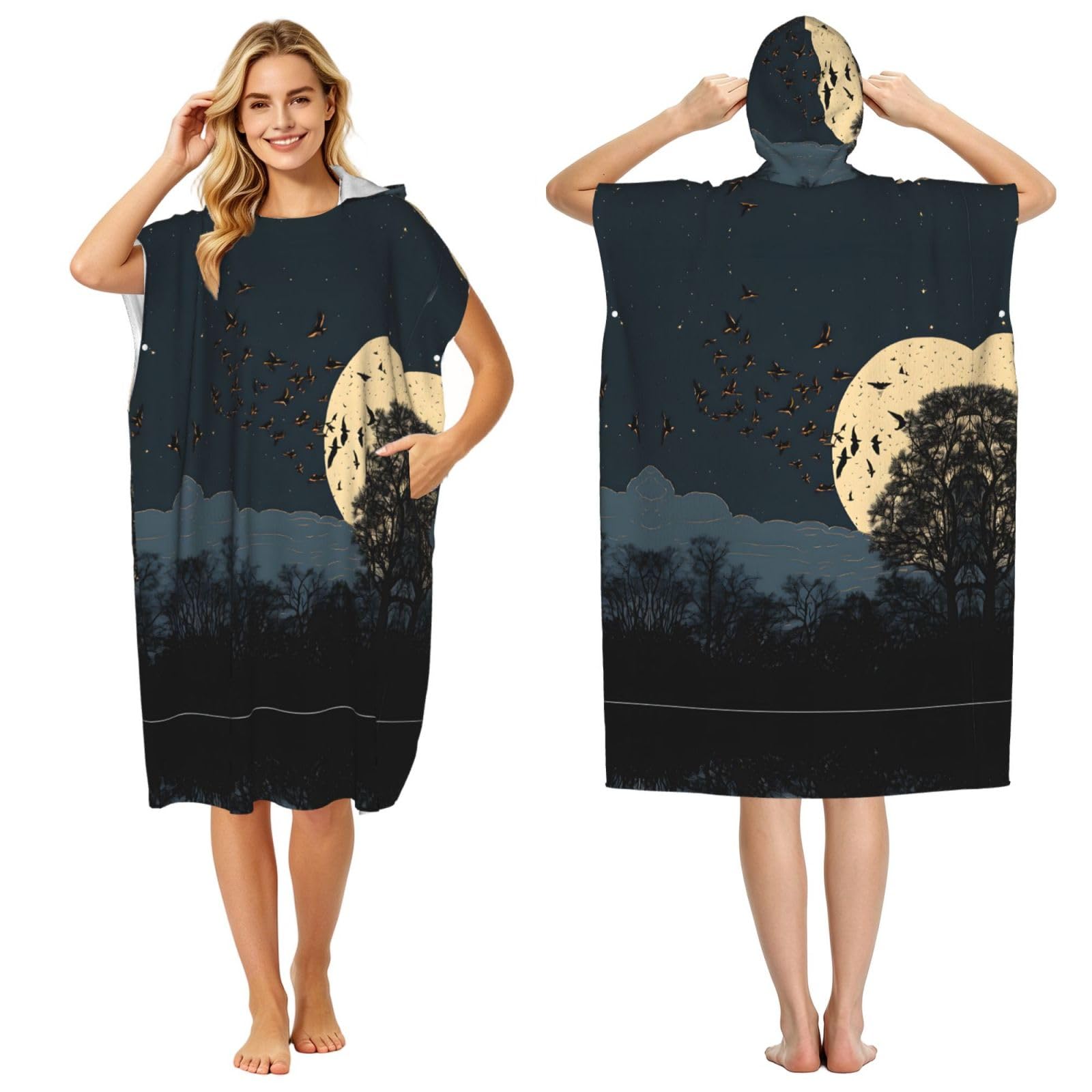 Poncho de plage corbeau et peignoir à capuche pour la piscine et le surf