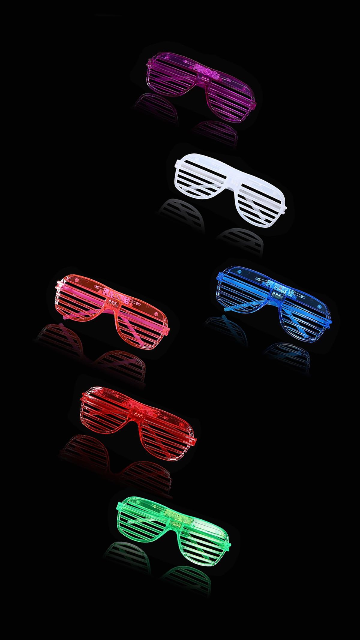 6PCS Neon Color Shutter Shades Glasses for Kids - Fun Party Sunglasses for Fancy Dress, 80s 90s Costume, Funny Party Decorations, Festival Outfits Accessories
