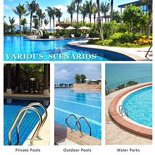 Escalera para piscina de acero inoxidable 2 peldaños antideslizante miniatura 6