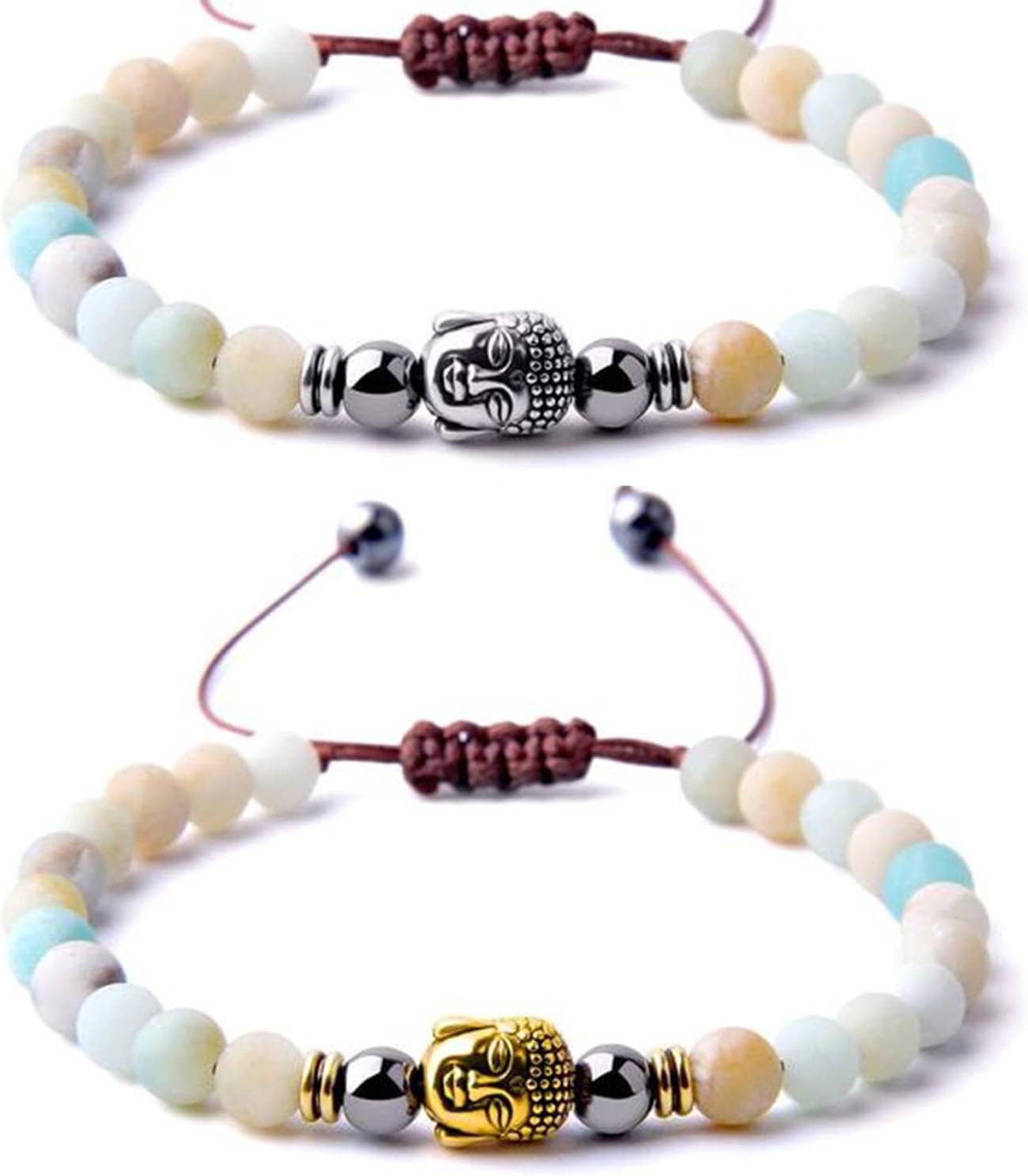 RUBYCA 40PCS Buddha Small Spiritual Metal Beads Mix Colors Spacer for Jewelry Making Bracelet - Image 7