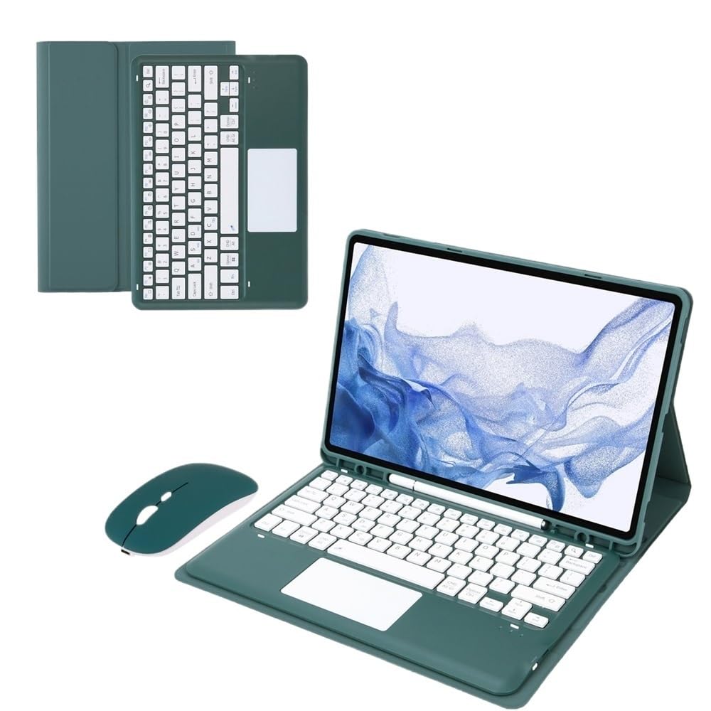 Funda de cuero con teclado magnético QWERTY para escribir rápido en Galaxy Tab S7 Plus 7