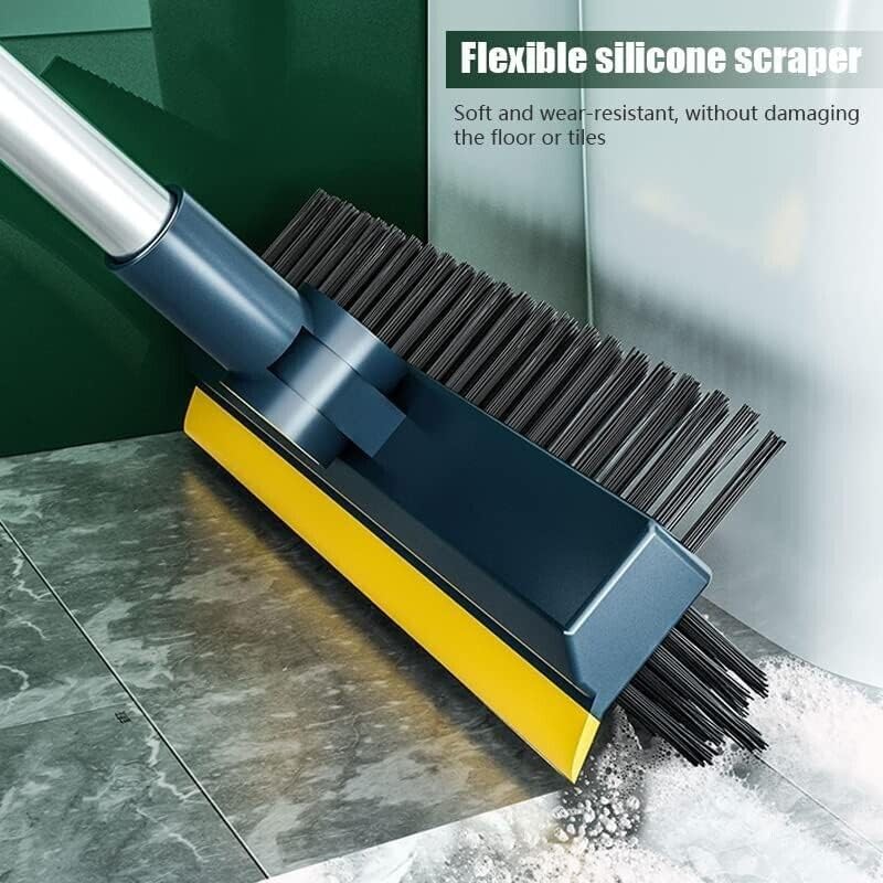 AIMERS Bathroom Cleaning Brush with Wiper, Long Handle, 180° Rotatable Floor Cleaner, 3 in 1 Tiles Scrubber for Household, Bathroom Cleaning Brush, Floor Scrubber, Bathroom Gadgets, and Supplies 1