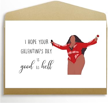 Funny Lizzo Galentines Day Card for Bestie, Good As Hell Galentines Day Card for Friends