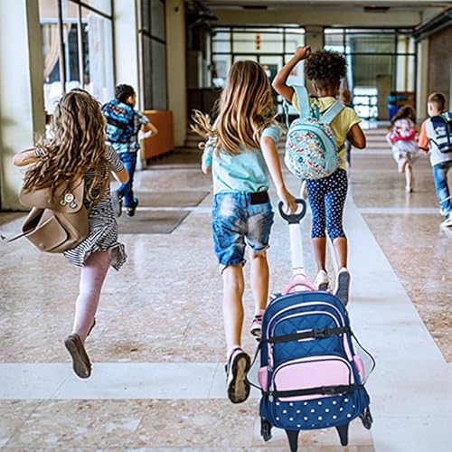 Amythe Faltbarer Trolley für Rucksack, Aluminium Schultasche Handwagen Schulrucksack Reisegepäck Trolley für Kinder Teenager, 6 Räder