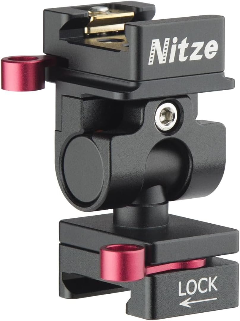 Nitze Field Monitor Holder Mount with Dual Quick Release NATO Clamp 360° Swivel and 180° Tilt Camera Monitor Mount for 5” and 7" Monitor - N54-H2