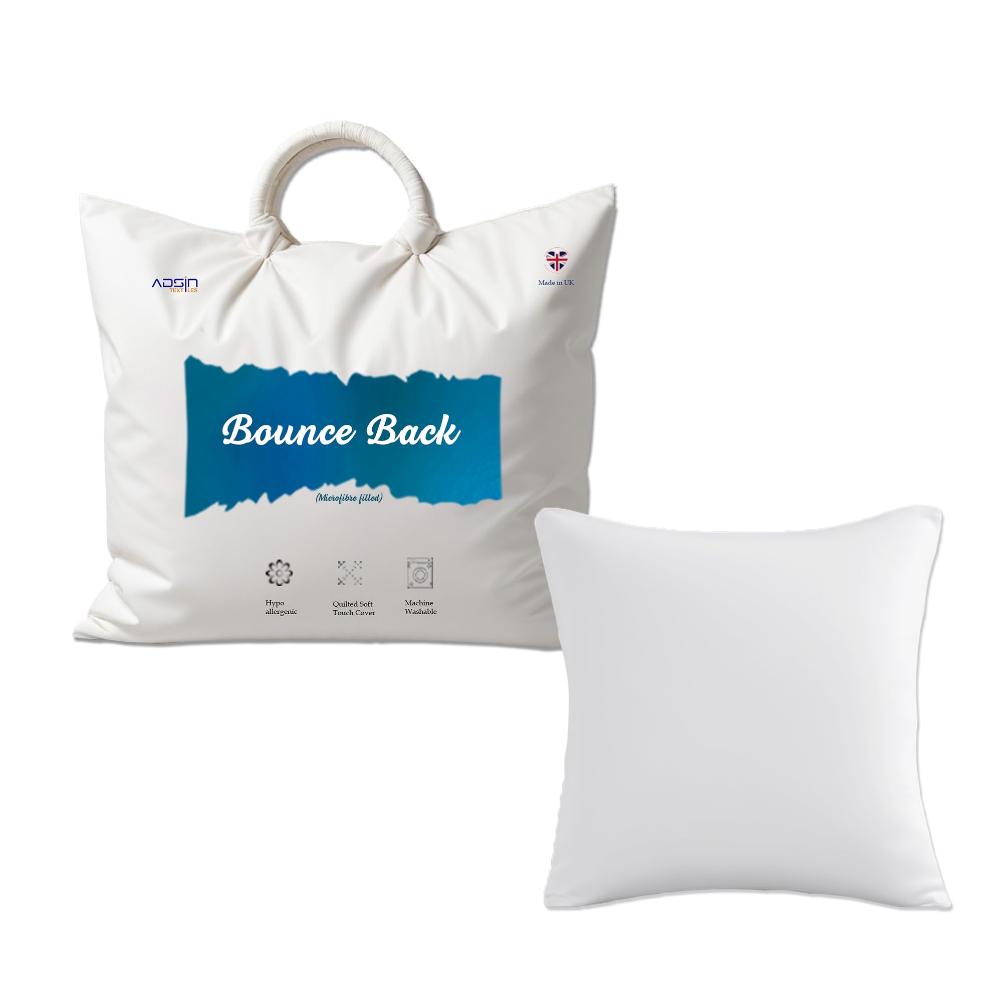 Tradmistic 4 Pack 20" X 20" Microfibre Cushion Pads Inners With Bounce Back Polyester Ball Fibre Hypoallergenic