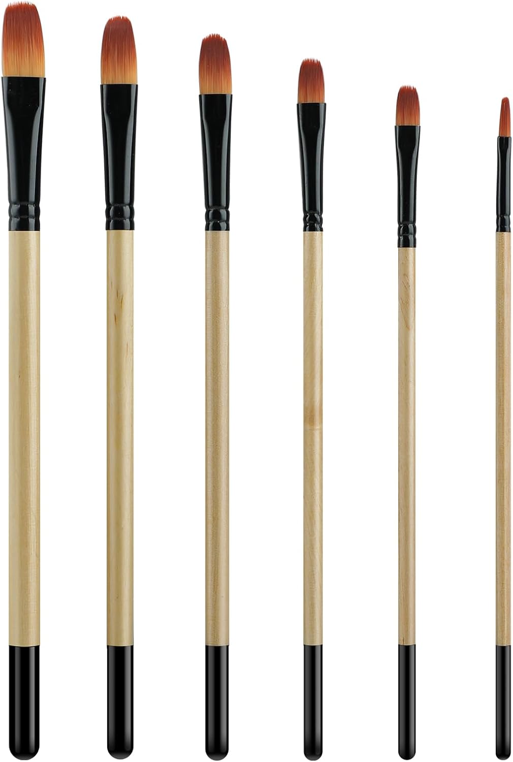 Artist Paint Brushes, Gouache Poster Colour Acrylic Watercolour, Hog Round Bristles, Set of 5