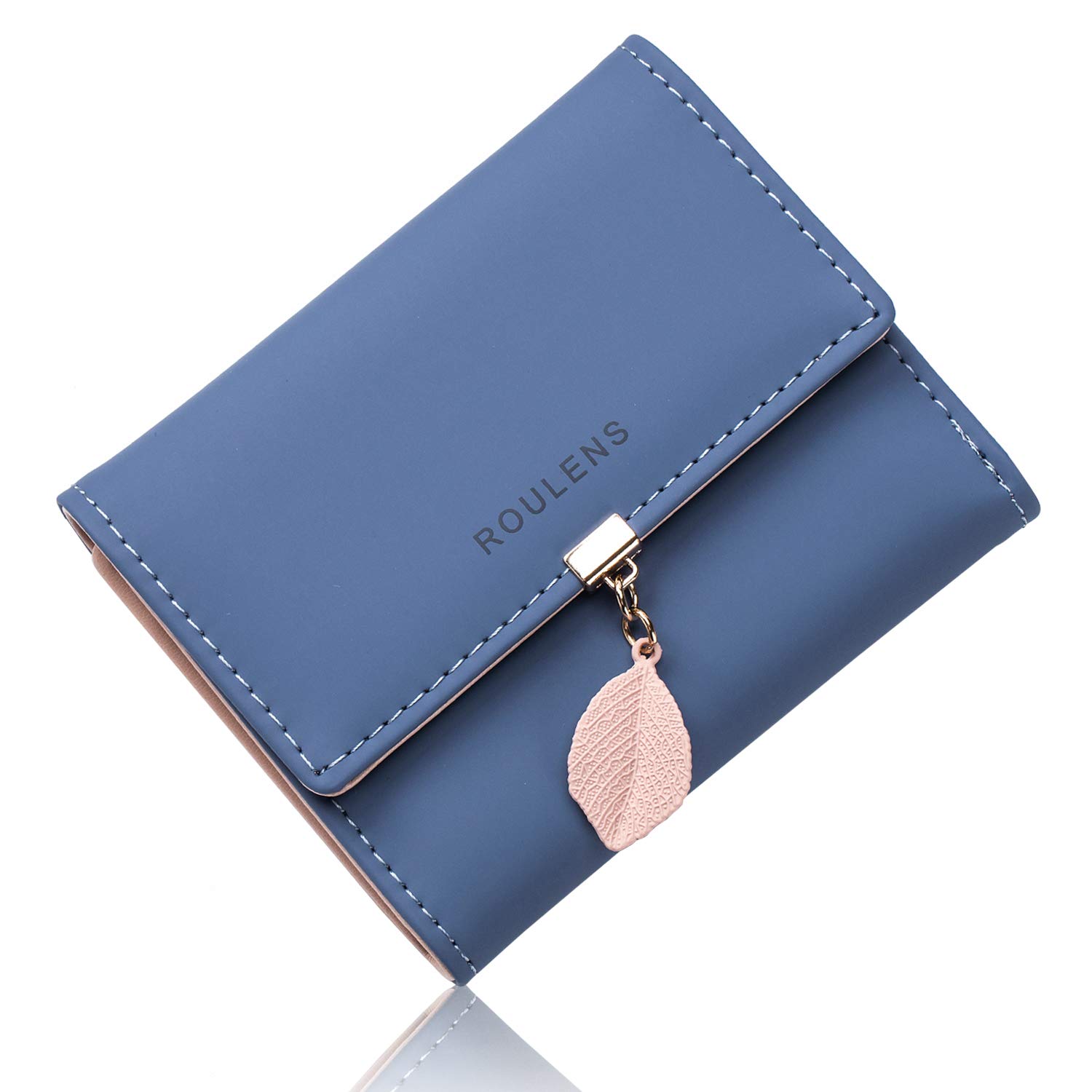Roulens Damen Geldbeutel mit RFID Blockierung, Klein und im Kurzformat Portemonnaie Damen Veganes Leder Kleine Brieftasche Geldbörse Für Frauen Die Farbe ist sehr schön mit Mehreren Fächern
